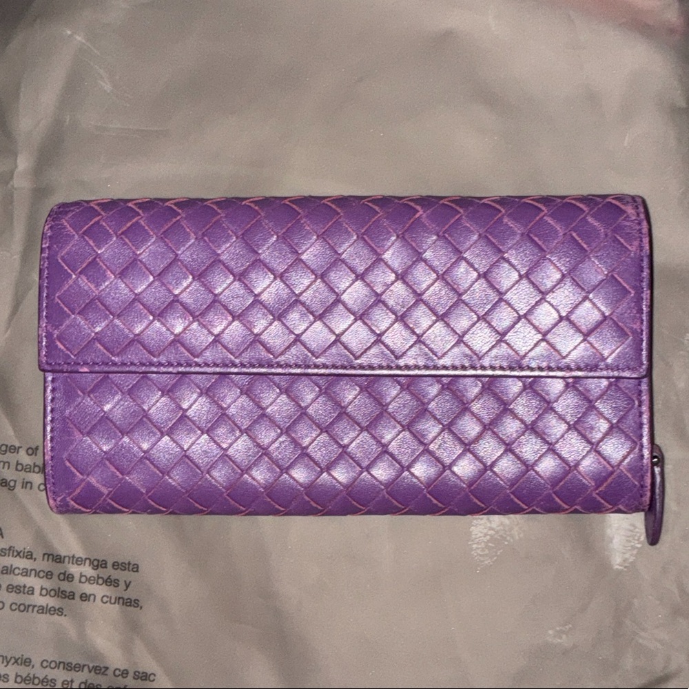 Authentic Bottega long purple wallet